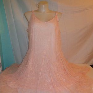 Torrid 4X Dress Peach Lace Midi Trapeze Boho Plus